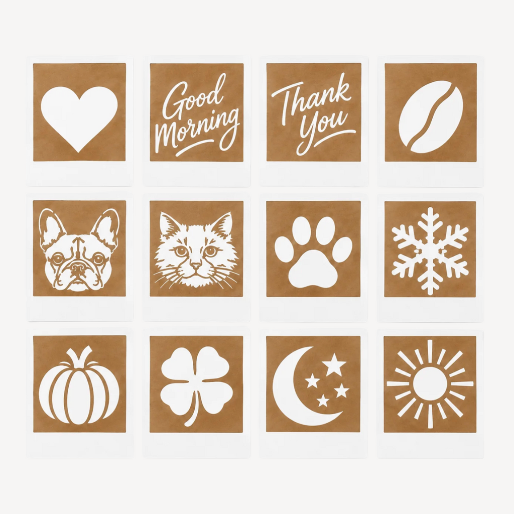 Dust'd Coffee Photo Printer + 12 Stencil Set